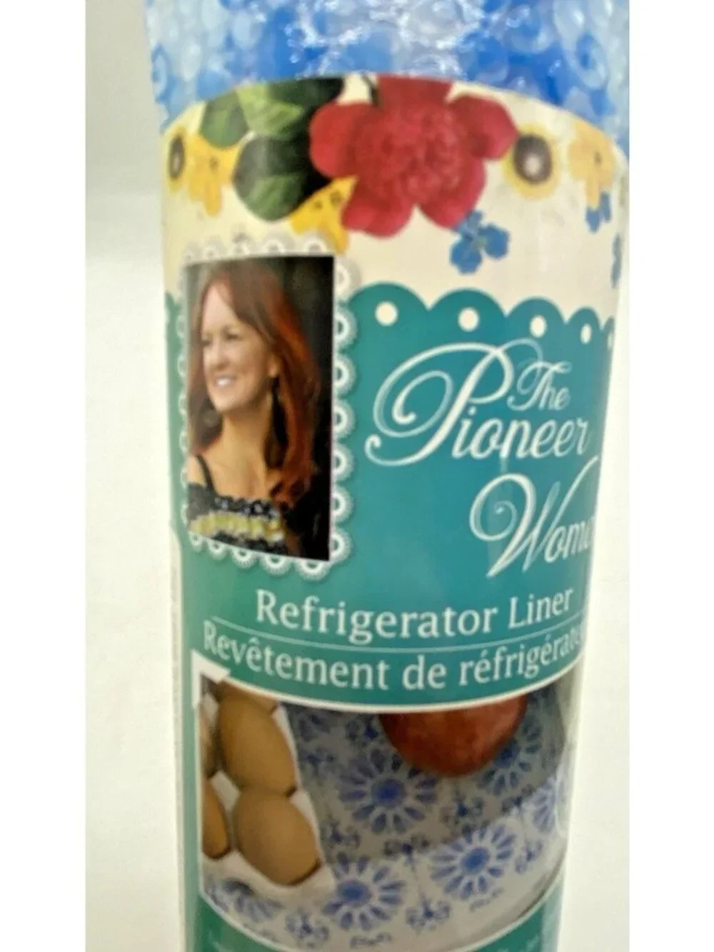 Pioneer Woman Refrigerator Shelf Liner Blue Floral Burst Pattern 15 In x 6 Ft